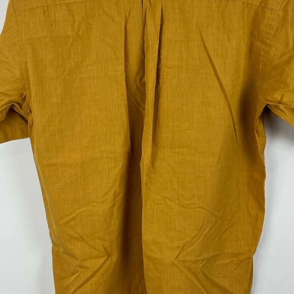 Leo Chevalier Design Casual Button Shirt Size L Beige Short Sleeve Pocket - Picture 8 of 9